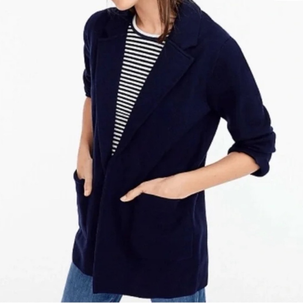 J Crew Sophie merino blend sweater jacket Navy  xxs
